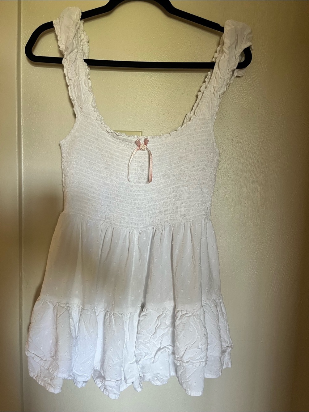 Kimchi Blue White Smocked Tiered Romper - Picture 2 of 5